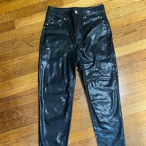 black crocodile leather jeans